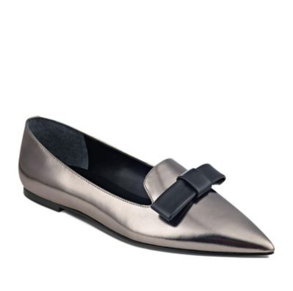 Ivanka Trump Lelle Pewter Bow Flats - Picture 2 of 7